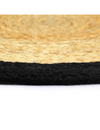 Tovagliette 4 pz Naturale e Nero 38 cm in Juta e Cotone