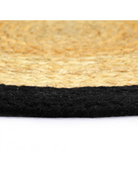 Tovagliette 6 pz Naturale e Nero 38 cm in Juta e Cotone