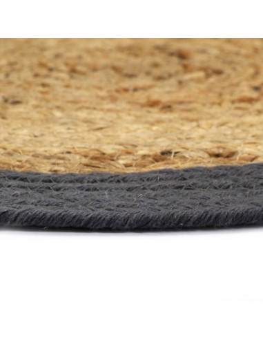 Tovagliette 4 pz Naturale e Antracite 38 cm in Juta e Cotone