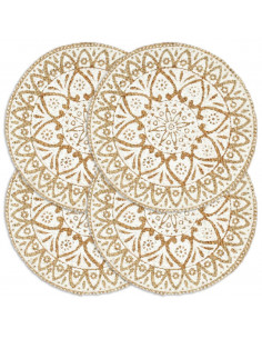 Tovagliette 4 pz Bianche 38cm Rotonde in Juta 2