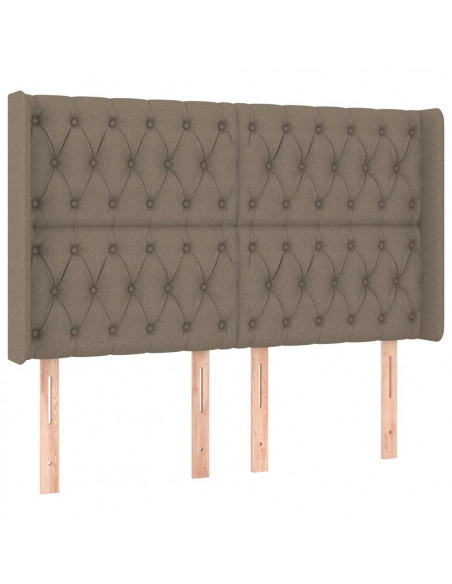 Testiera ad Orecchio Tortora 163x16x118/128 cm in Tessuto