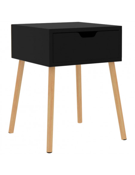 Comodino Nero Lucido 40x40x56 cm in Legno Multistrato
