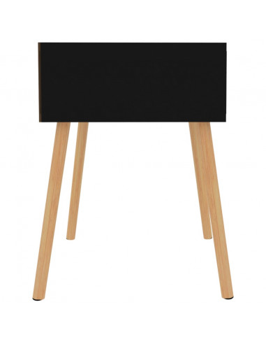 Comodino Nero Lucido 40x40x56 cm in Legno Multistrato