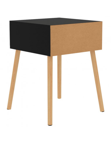 Comodino Nero Lucido 40x40x56 cm in Legno Multistrato