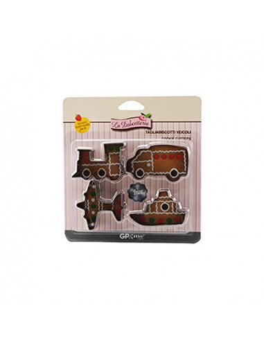 Stampo biscotti Gp & Me 5288 LA DOLCETTERIA Set Veicoli Assortiti Crom