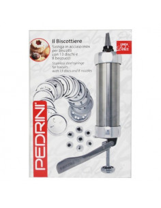 Stampo biscotti Pedrini 03GD272 Biscottiere Pistola Siringa Cromato