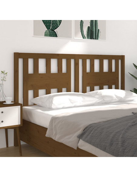 Testiera per Letto Miele 141x4x100 cm in Legno Massello di Pino