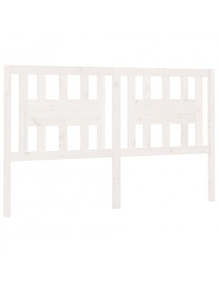 Testiera per Letto Bianca 166x4x100cm in Legno Massello di Pino