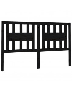 Testiera per Letto Nera 166x4x100 cm in Legno Massello di Pino 2