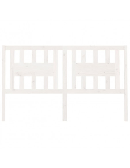 Testiera per Letto Bianca 186x4x100cm in Legno Massello di Pino