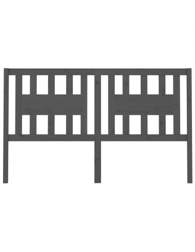 Testiera per Letto Grigia 186x4x100cm in Legno Massello di Pino