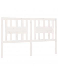 Testiera per Letto Bianca 206x4x100 cm Legno Massello di Pino 2