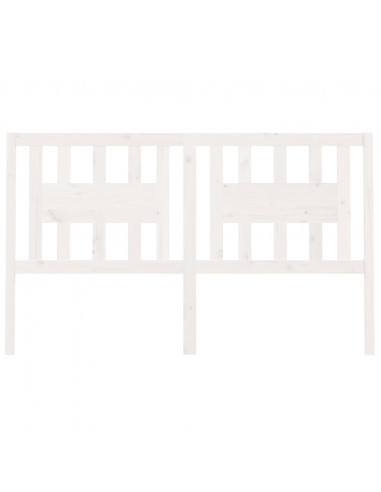 Testiera per Letto Bianca 206x4x100 cm Legno Massello di Pino