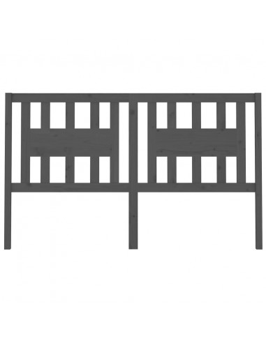 Testiera per Letto Grigia 206x4x100cm in Legno Massello di Pino