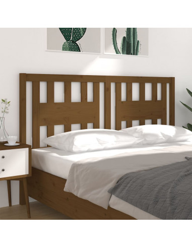 Testiera per Letto Miele 206x4x100 cm in Legno Massello di Pino