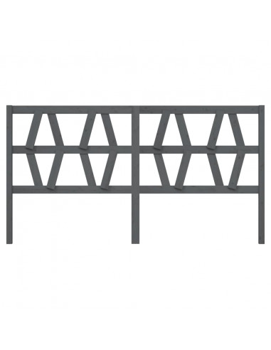 Testiera per Letto Grigia 206x4x100cm in Legno Massello di Pino