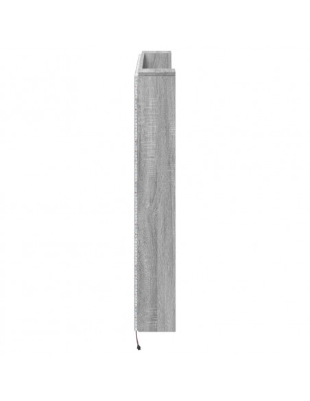 Testiera con Contenitore a LED Grigio Sonoma 140x16,5x103,5 cm