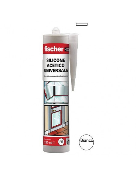 Silicone acetico Fischer 507189 Universale Bianco