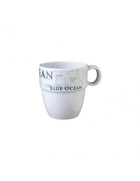 Tazza campeggio Brunner 0830024N C8C Impilabile Bianco e Blu