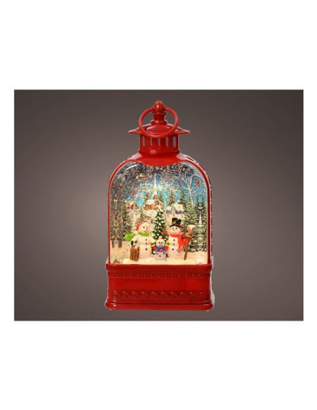 Soggetto natalizio Kaemingk 488746 Lanterna con Acqua e Led Rosso