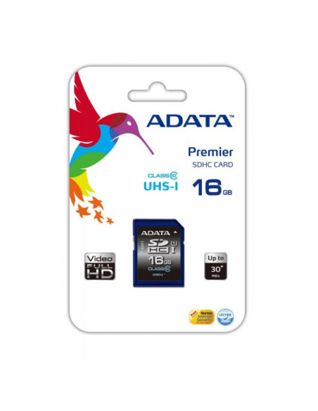 ADATA 16GB SDHC ASDH16GUICL10 Premier 10 30/16 MB/s Classe 10