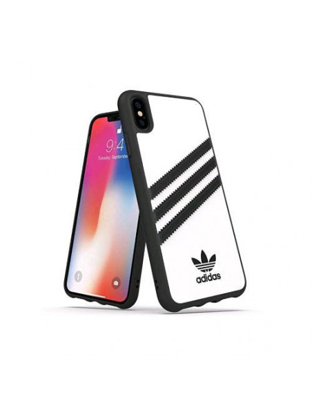 ADIDAS APPLE iPHONE XS MAX SAMBA CUSTODIA IN TPU E POLIURETANO SIMILPELLLE NERO/BIANCO