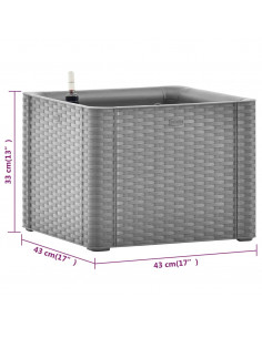 Aiuola Rialzata Giardino Sistema Irrigazione Grigia 43x43x33 cm