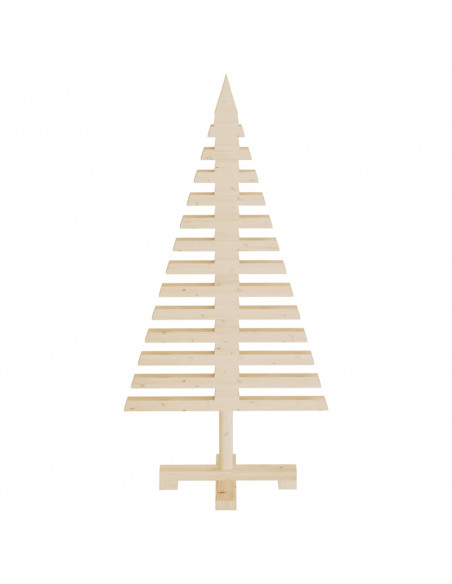Alberi di Natale Decorativi in Legno 3pz Legno Massello di Pino