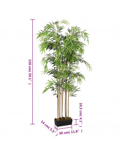 Albero Bambù Artificiale 1095 Foglie 150 cm Verde