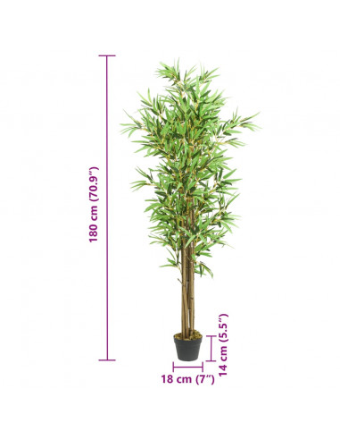 Albero Bambù Artificiale 1288 Foglie 180 cm Verde