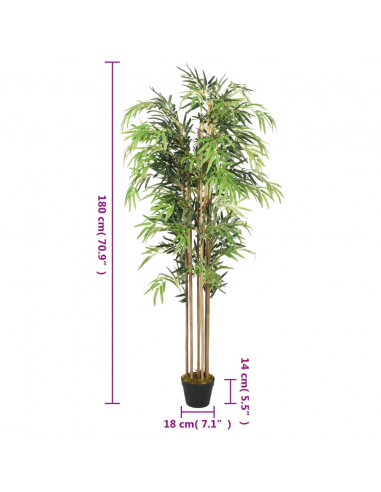 Albero Bambù Artificiale 1605 Foglie 180 cm Verde