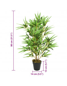 Albero Bambù Artificiale 368 Foglie 80 cm Verde