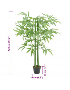 Albero Bambù Artificiale 384 Foglie 120 cm Verde