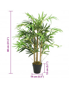 Albero Bambù Artificiale 500 Foglie 80 cm Verde