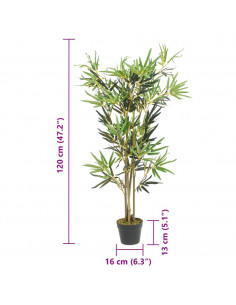 Albero Bambù Artificiale 552 Foglie 120 cm Verde