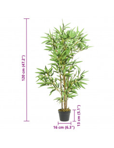 Albero Bambù Artificiale 552 Foglie 120 cm Verde