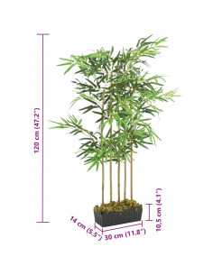 Albero Bambù Artificiale 730 Foglie 120 cm Verde