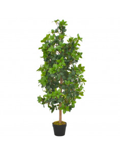 Albero di Alloro Artificiale con Vaso Verde 120 cm