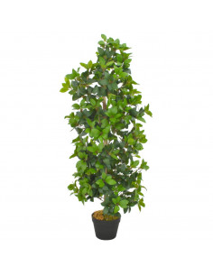 Albero di Alloro Artificiale con Vaso Verde 120 cm