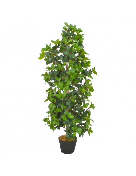 Albero di Alloro Artificiale con Vaso Verde 120 cm