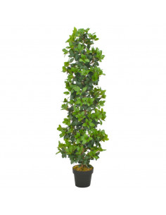 Albero di Alloro Artificiale con Vaso Verde 150 cm