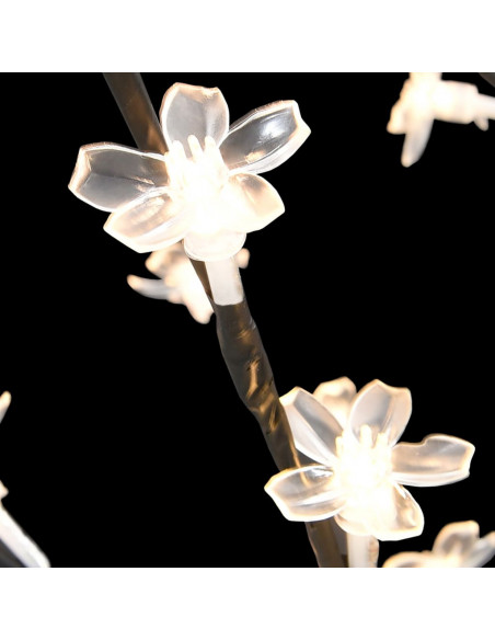 Albero di Natale 128 LED Bianco Caldo Ciliegio in Fiore 120 cm