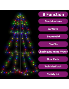 Albero di Natale a Cono 200 LED per Interni Esterni 98x150 cm