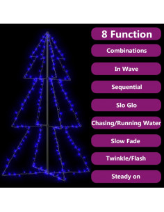 Albero di Natale a Cono 200 LED per Interni Esterni 98x150 cm