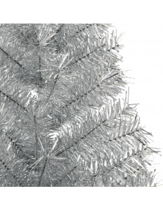 Albero di Natale a Metà con Supporto Argento 120 cm PET