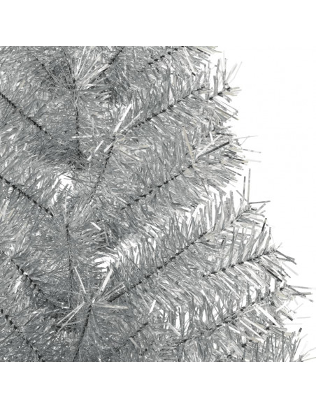 Albero di Natale a Metà con Supporto Argento 120 cm PET