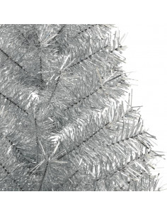 Albero di Natale a Metà con Supporto Argento 150 cm PET