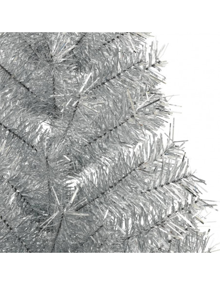 Albero di Natale a Metà con Supporto Argento 150 cm PET