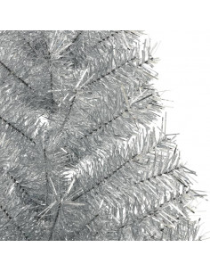 Albero di Natale a Metà con Supporto Argento 180 cm PET