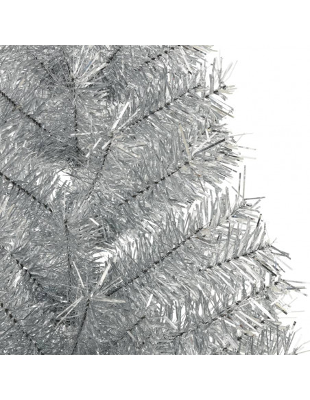 Albero di Natale a Metà con Supporto Argento 180 cm PET